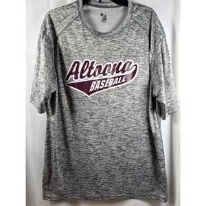 Badger Sport Mens XL‎ Altoona Baseball Space Dye Performance T-Shirt Grey Maroon